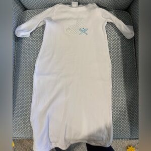 Soft White Sleep Sack with Blue Bow